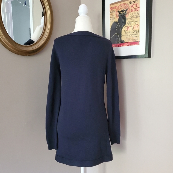 Lela Rose Navy Blue Lace and Cashmere Blend Sweater Size Small - Picture 5 of 12